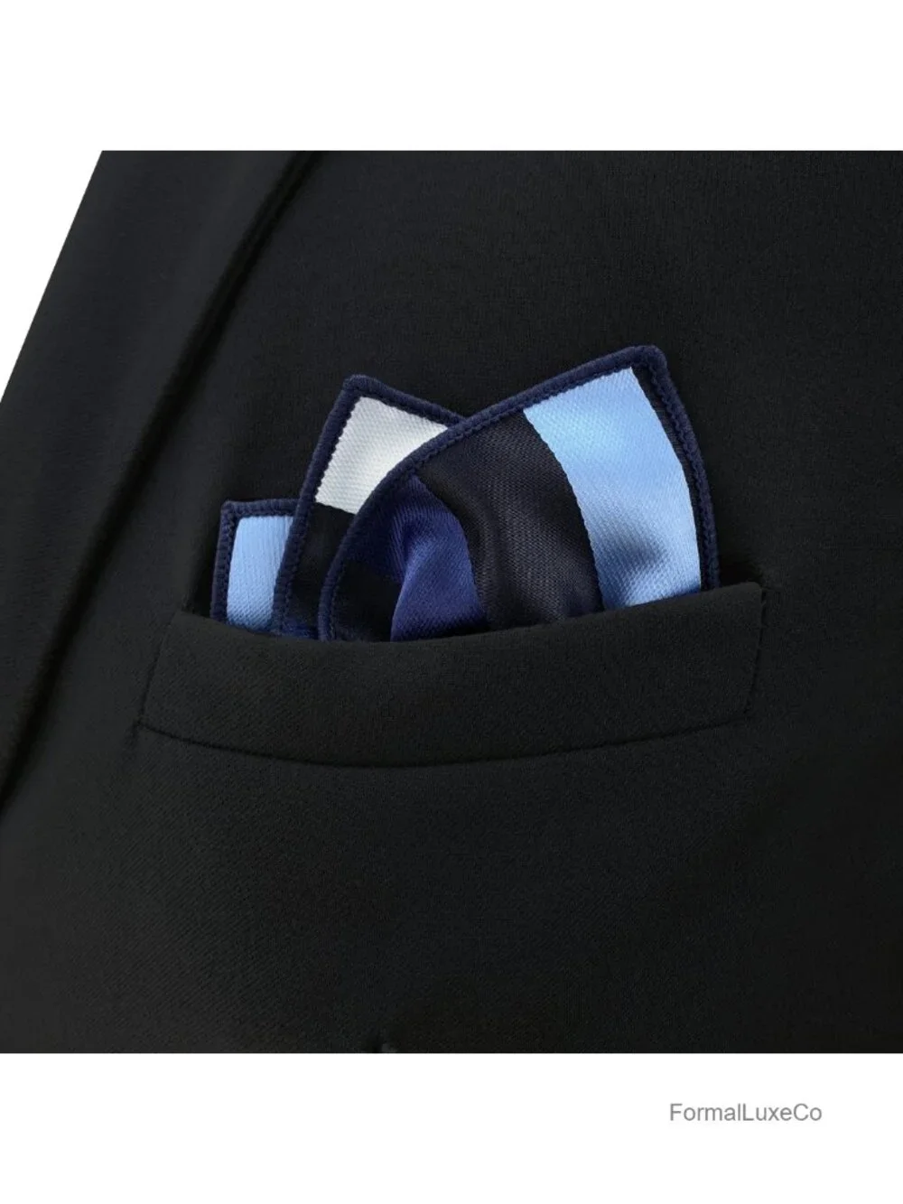 Striped Silk Blend Men's Pocket Square - Large 12.6